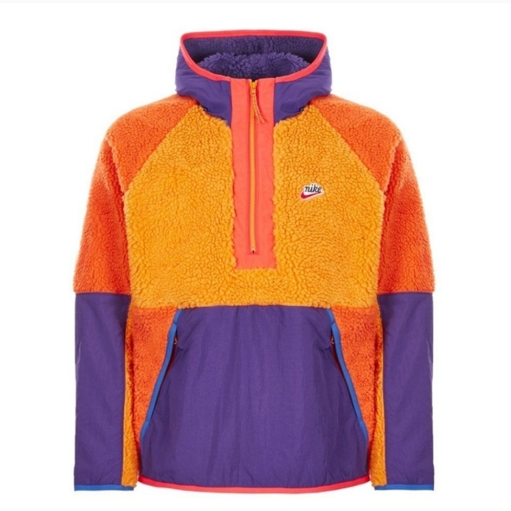 Nike Orange & Purple Half-Zip Sherpa Jacket